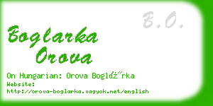 boglarka orova business card